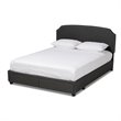 Bowery Hill Modern Fabric Upholstered Platform Storage Queen Bed in Dark Gray