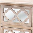 Bowery Hill White-Washed Wood and Mirror 2-Drawer Quatrefoil Nightstand