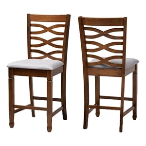 Bowery Hill 25&quot Contemporary Wood Counter-Height Pub Chair in Walnut (Set of 2)
