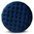 Bowery Hill Royal Blue Velvet Upholstered Gold Finished Cocktail Ottoman