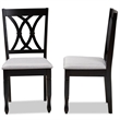 Bowery Hill 18.5'' Contemporary Rubber Wood Dining Chair in Gray (Set of 2)