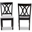 Bowery Hill 18.5'' Contemporary Rubber Wood Dining Chair in Gray (Set of 2)