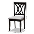 Bowery Hill 18.5'' Contemporary Rubber Wood Dining Chair in Gray (Set of 2)