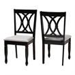 Bowery Hill 18.5'' Contemporary Rubber Wood Dining Chair in Gray (Set of 2)