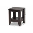 Bowery Hill 1 Shelf Modern Engineered Wood End Table in Dark Brown