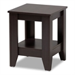 Bowery Hill 1 Shelf Modern Engineered Wood End Table in Dark Brown
