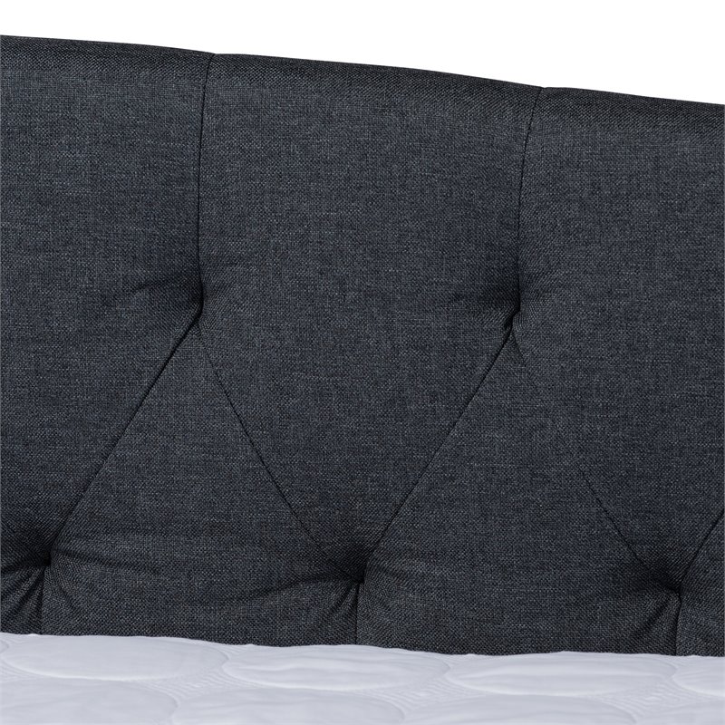 Bowery Hill Modern Fabric Upholstered Queen Size Daybed in Dark Gray