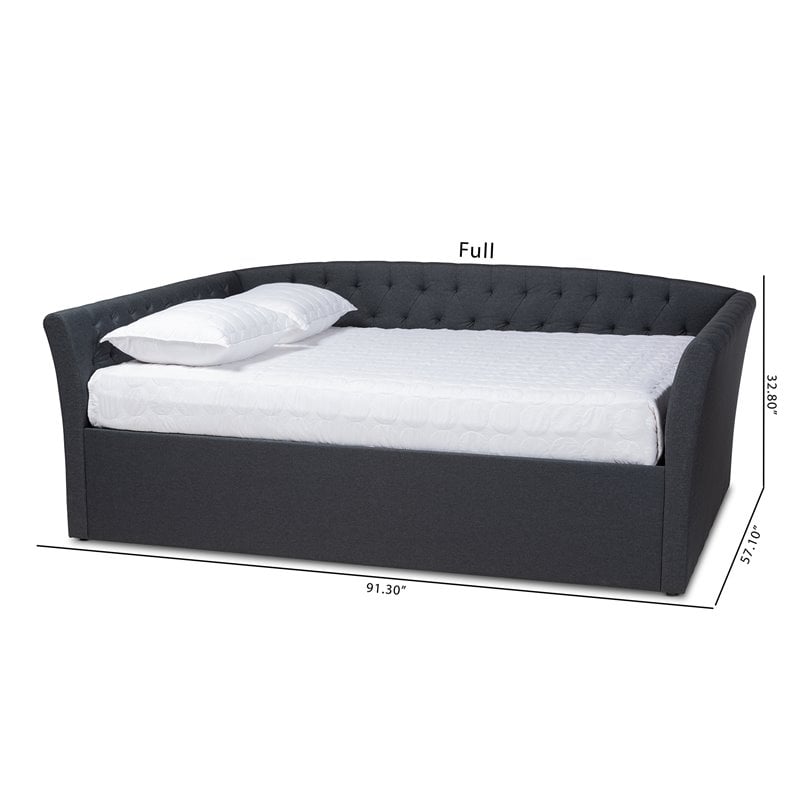 Bowery Hill Modern Fabric Upholstered Queen Size Daybed in Dark Gray