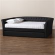 Bowery Hill Modern Fabric Upholstered Full Size Daybed with Trundle in Gray