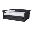 Bowery Hill Modern Fabric Upholstered Full Size Daybed with Trundle in Gray