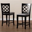 Bowery Hill Grey Upholstered Wood Counter Stools (Set of 2)