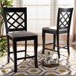 Bowery Hill Grey Upholstered Wood Counter Stools (Set of 2)