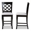 Bowery Hill Grey Upholstered Wood Counter Stools (Set of 2)