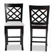 Bowery Hill Grey Upholstered Wood Counter Stools (Set of 2)