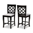 Bowery Hill Grey Upholstered Wood Counter Stools (Set of 2)