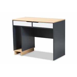 bowery hill 2-drawer multicolor wood computer desk