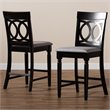 Bowery Hill Grey Upholstered Wood Counter Stools (Set of 2)