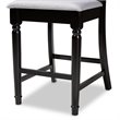 Bowery Hill Grey Upholstered Wood Counter Stools (Set of 2)