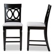 Bowery Hill Grey Upholstered Wood Counter Stools (Set of 2)