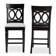 Bowery Hill Grey Upholstered Wood Counter Stools (Set of 2)