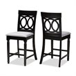 Bowery Hill Grey Upholstered Wood Counter Stools (Set of 2)