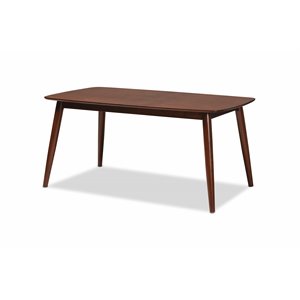 bowery hill brown finished wood dining table