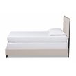 Bowery Hill Twin Size Beige Fabric Upholstered Bed