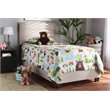 Bowery Hill Twin Size Beige Fabric Upholstered Bed