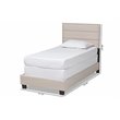 Bowery Hill Twin Size Beige Fabric Upholstered Bed