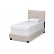 Bowery Hill Twin Size Beige Fabric Upholstered Bed