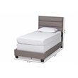 Bowery Hill Modern Fabric Upholstered Nail Head Trim Twin Size Bed in Gray