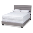 Bowery Hill Modern Fabric Upholstered Nail Head Trim Full Size Bed in Gray
