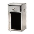 Bowery Hill 1-Door Mid-Century Metal Accent Storage Cabinet in Silver