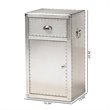 Bowery Hill 1-Door Mid-Century Metal Accent Storage Cabinet in Silver