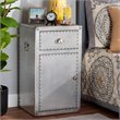 Bowery Hill 1-Door Mid-Century Metal Accent Storage Cabinet in Silver
