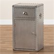 Bowery Hill 1-Door Mid-Century Metal Accent Storage Cabinet in Silver