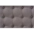 Bowery Hill Gray Fabric Upholstered Brown Finished Ottoman