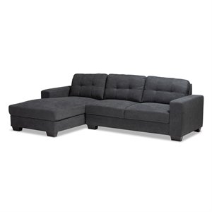 Bowery Hill Dark Grey Sectional Sofa with Left Facing Chaise