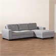 Bowery Hill Light Grey Sectional Sofa with Right Facing Chaise