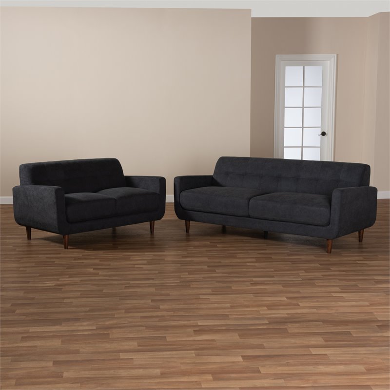 Bowery Hill Dark Grey Upholstered Living Room Set