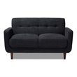 Bowery Hill Dark Grey Fabric Upholstered Loveseat
