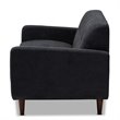 Bowery Hill Dark Grey Fabric Upholstered Loveseat
