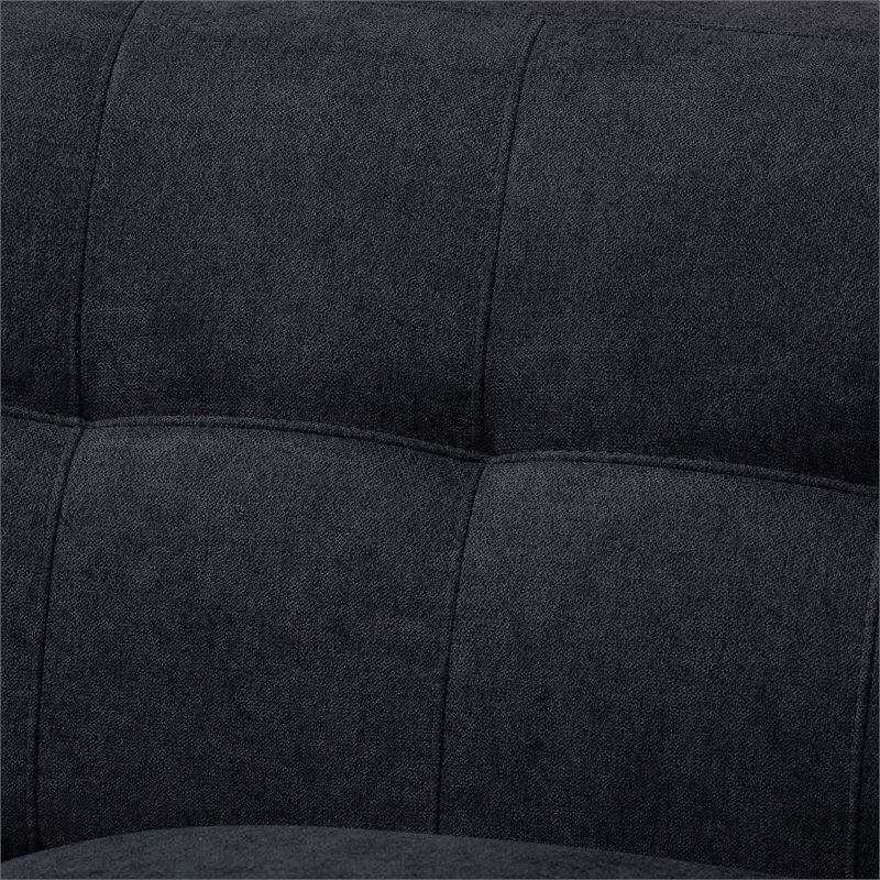 Bowery Hill Dark Grey Fabric Upholstered Loveseat