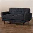 Bowery Hill Dark Grey Fabric Upholstered Loveseat