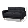 Bowery Hill Dark Grey Fabric Upholstered Loveseat