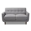 Bowery Hill Light Grey Fabric Upholstered Loveseat