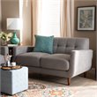 Bowery Hill Light Grey Fabric Upholstered Loveseat
