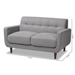 Bowery Hill Light Grey Fabric Upholstered Loveseat