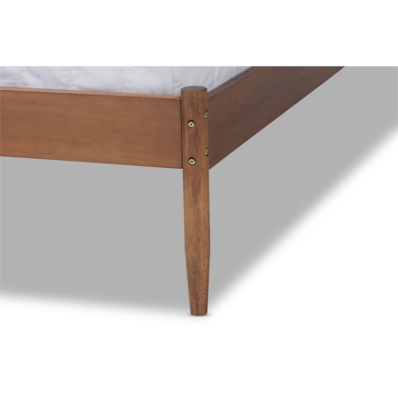 Bowery Hill Queen Size Ash Brown Finished Wood Platform Bed