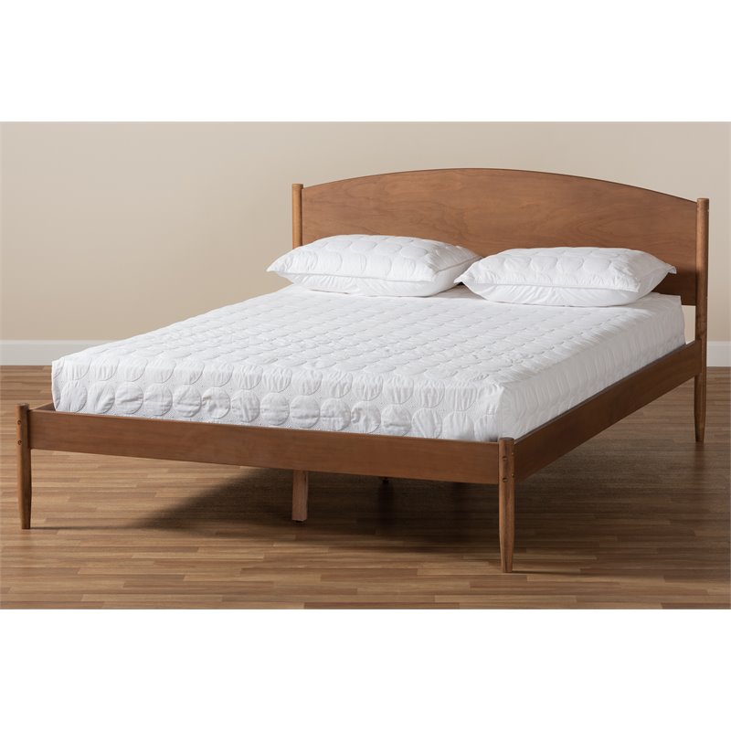 Bowery Hill Queen Size Ash Brown Finished Wood Platform Bed